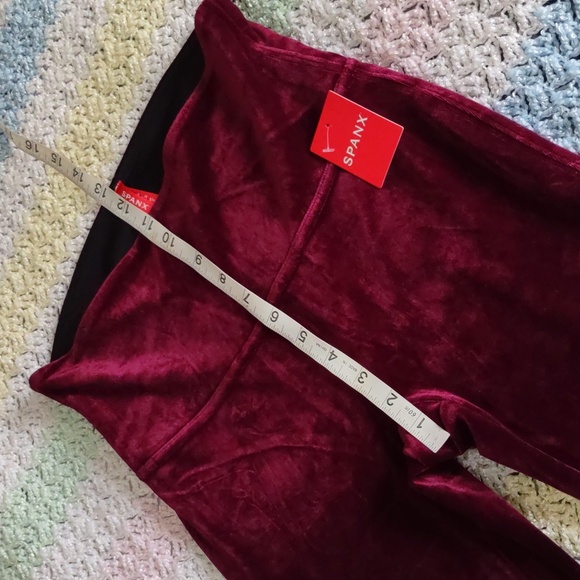 NWT Spanx Large Rich Burgundy Velvet Leggings - Picture 11 of 16